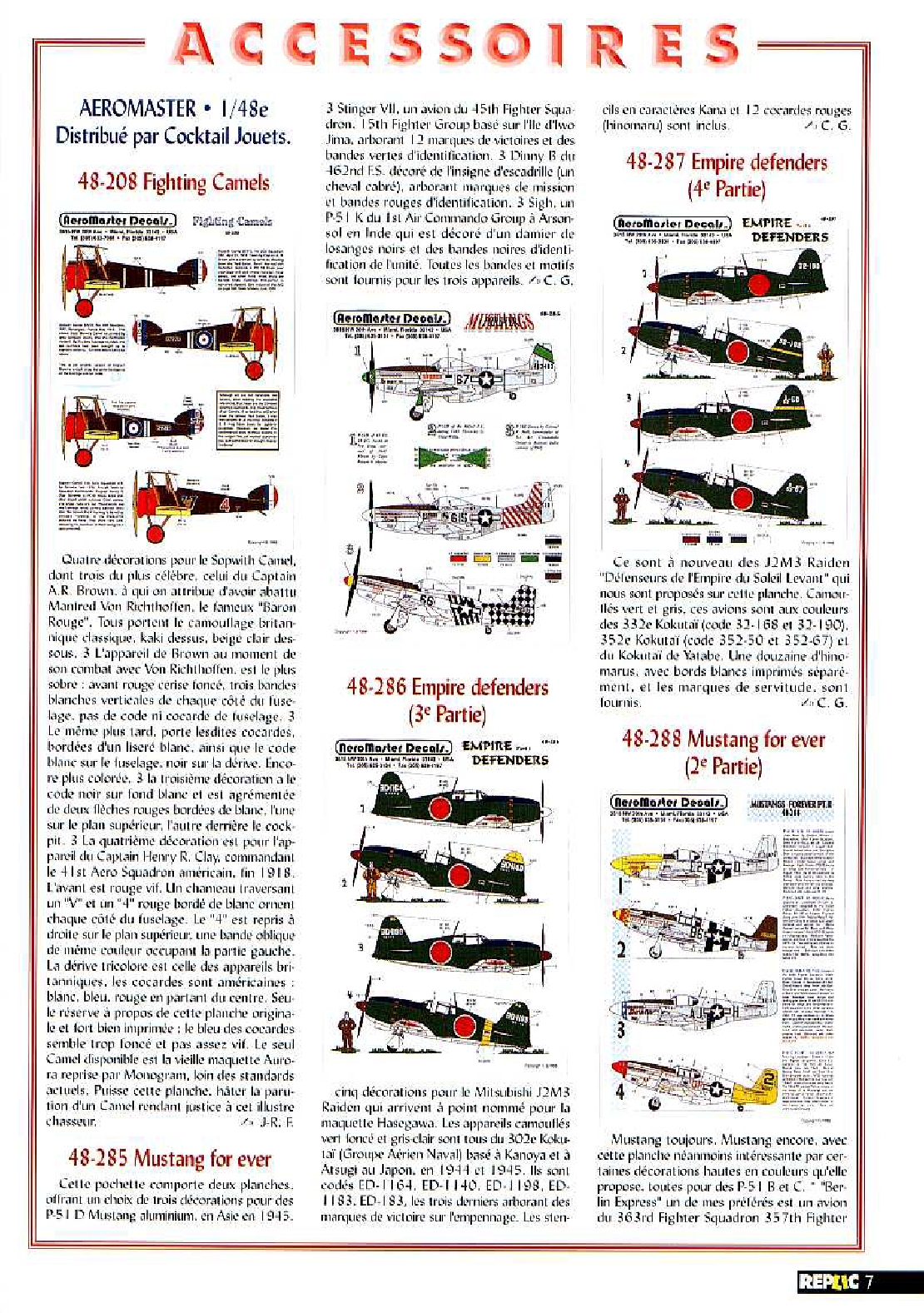 Replic 068 - Supermarine Seafire FR 47, Arado Ar 196 A, PFALZ D III, Me-262 A